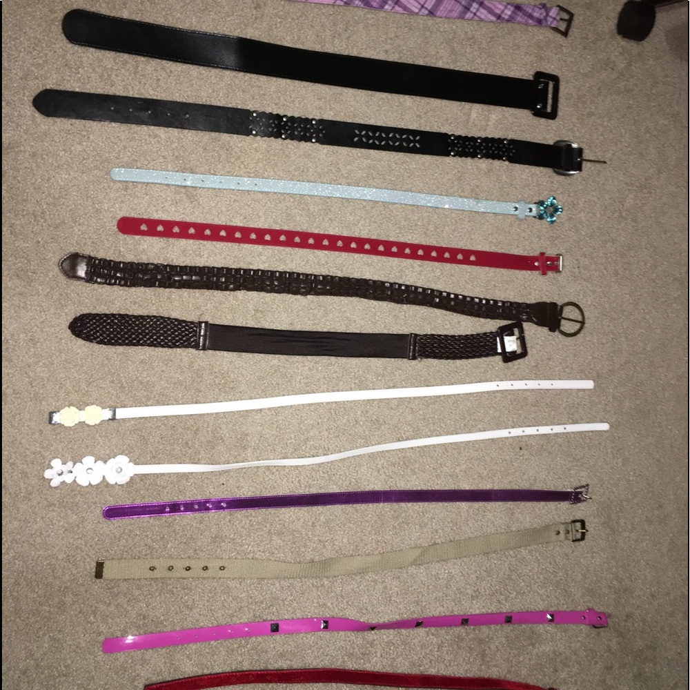 Bundle of 13 girls belts